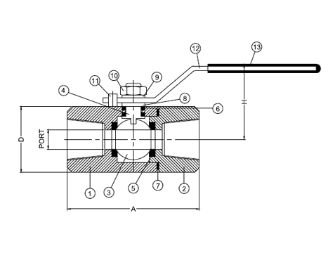 2 PC Design Double Ferrule Tube Fitting End Drawing