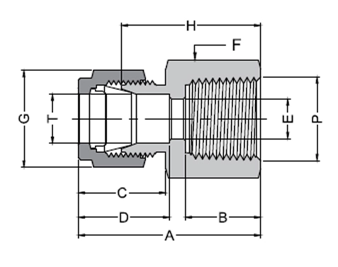 Female Connector NPT Thread Drawing