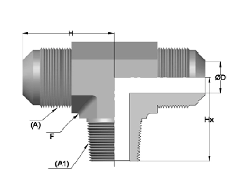 Male Branch Tee Drawing