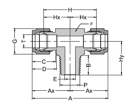 Male Branch Tee Drawing