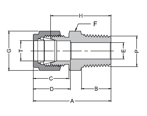 Male Connector NPT Thread Drawing