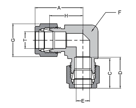 Union Elbow Drawing